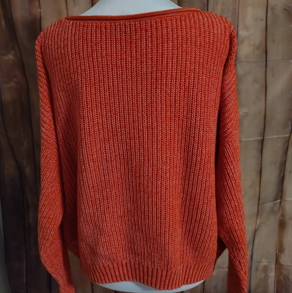 wild fable Orange Scoop-Neck Ribbed Pullover - Picture 2 of 8